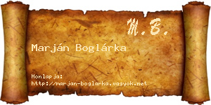 Marján Boglárka névjegykártya